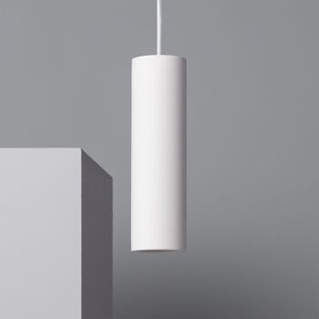 Lampe à suspension Ledkia Slim en plâtre blanc 1