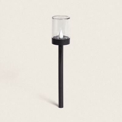 Ledkia Outdoor-Solar-Taschenlampe, LED-Flammeneffekt, mit Brako-Spike, 40 cm, Schwarz
