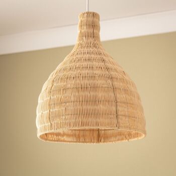 Lampe à suspension en rotin naturel Kegle Ledkia 8