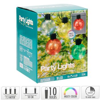 Guirlande d'extérieur LED RGB Ledkia avec 10 Ampoules Jarli 7.5 m RVB 2