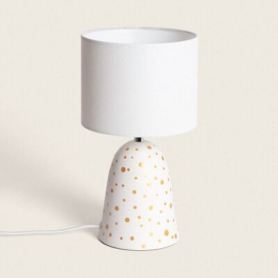 Ledkia Ceramic and Fabric Argua Ivory Table Lamp