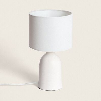 Lampe de table Ledkia Barva en céramique et tissu blanc