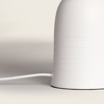 Lampe de table Ledkia Barva en céramique et tissu blanc 3