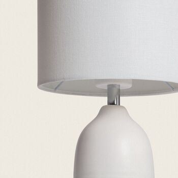 Lampe de table Ledkia Barva en céramique et tissu blanc 4