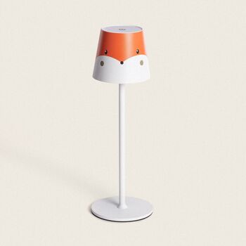Ledkia Lampe de Table LED Portable en Métal 3W avec Batterie Rechargeable USB Anisa Kids Orange 1