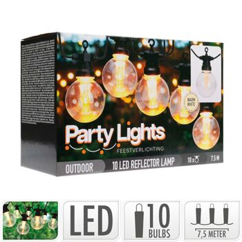 Guirlande LED d'extérieur Ledkia de 10 Corbera 7 Ampoules.5m Blanc Chaud 2700K 2