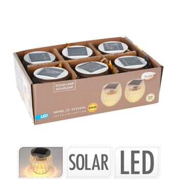 Ledkia Kesia Pot en Verre LED Solaire Blanc Chaud 2700K 2