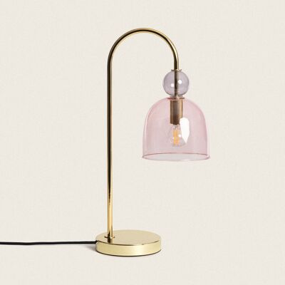 Ledkia Golden Baudelaire Metal and Glass Table Lamp
