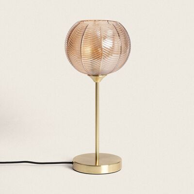Lampe de table Ledkia Klimt en métal et verre ambre