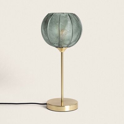 Lampe de table Ledkia Klimt en métal et verre vert