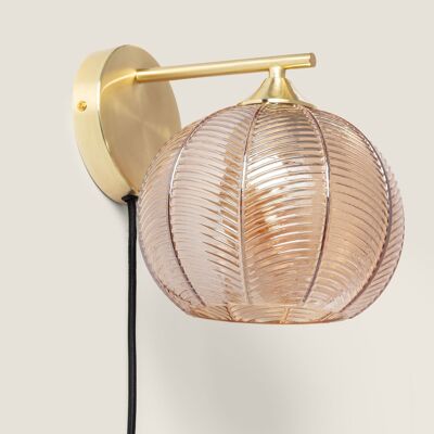 Ledkia Klimt Amber Metal and Glass Wall Lamp