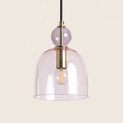 Ledkia Metal and Crystal Pendant Lamp Mono-Baudelaire Pink
