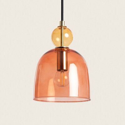Ledkia Red Mono-Baudelaire Metal and Glass Pendant Lamp