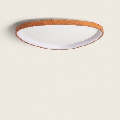 Ledkia LED Ceiling Light 30W Oval Metal Ø600 mm CCT Selectable Owen Wood