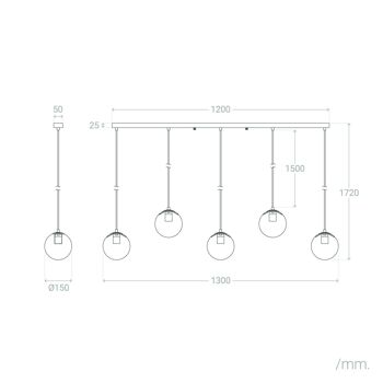 Lampe à Suspension Ledkia Métal et Verre Moonlight Laiton 5 Spots Doré 2