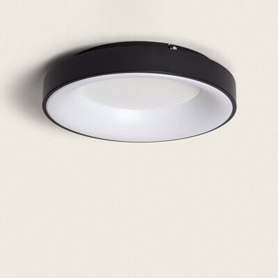 Ledkia LED ceiling light 40W Circular Metal Ø470 mm CCT Selectable Jacob Black