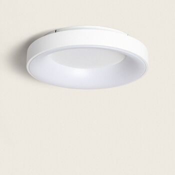 Plafonnier LED Ledkia 40W Circulaire Métal Ø470 mm CCT Sélectionnable Jacob Blanc