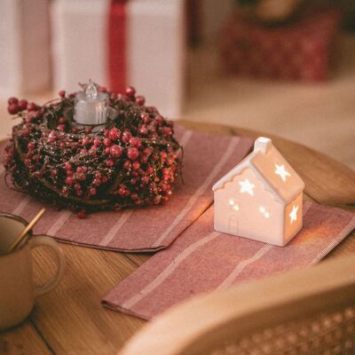 Ledkia Ceramic LED Christmas House with Battery Bianca White