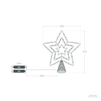 Ledkia Étoile LED pour Sapin de Noël en Métal avec Batterie Jaione Doré 2