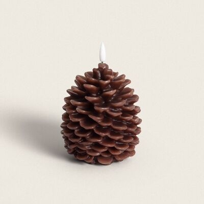 Ledkia Natural Wax LED Candle with Konggle Brown Battery