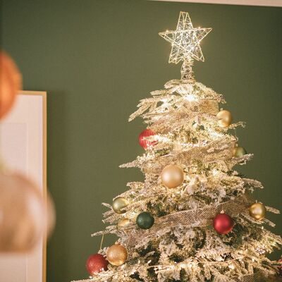 Ledkia LED Stern für Weihnachtsbaum Metall mit Batterieglocken Golden