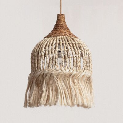 Ledkia Rattan and Ramie Pendant Lamp Kempo Nabir ILUZZIA Natural