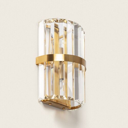 Ledkia Aplique de Pared Cristal Zashi Dorado