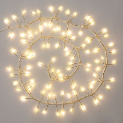 Ledkia Chrome LED Wire Garland Battery 1m Cluster Warm White 2700K