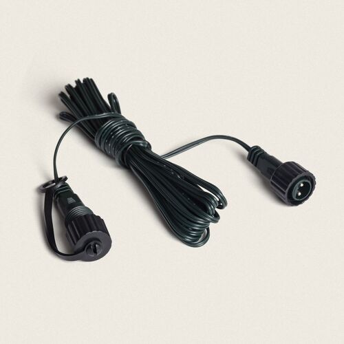 Ledkia Cable de Extensión 5m para Guirnaldas de Exterior Negro