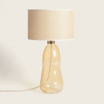 Ledkia Fabric and Glass Table Lamp Nally-M Orange