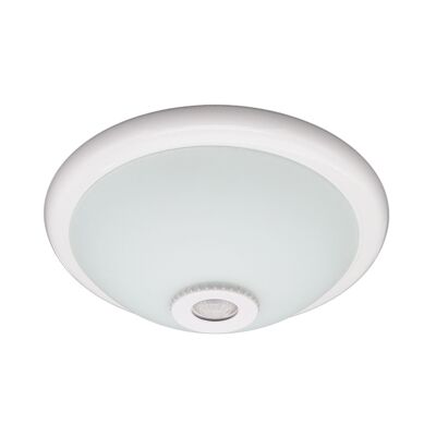 Ledkia LED Ceiling Light 2x E27 Circular with PIR Motion Sensor and Twilight Design White
