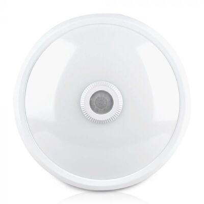 Ledkia Plafón LED Techo 8W con Sensor de Movimiento PIR y Crepuscular Design Blanco Cálido 3000K