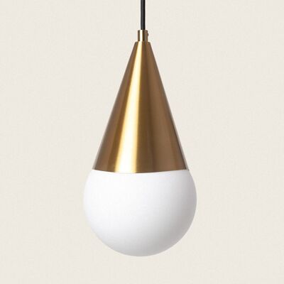 Ledkia Pendant Lamp Metal and Glass Tenul Golden