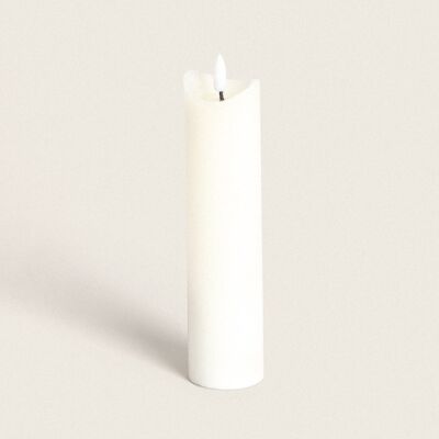Ledkia Natural Wax LED Candle with Battery 20 cm Ivory