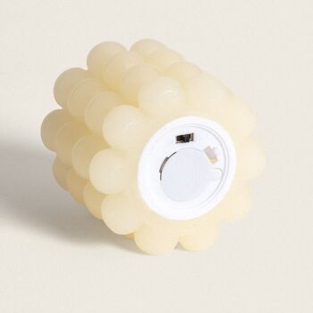 Bougie LED circulaire en cire naturelle Ledkia avec batterie 7.5 cm Ivoire 2