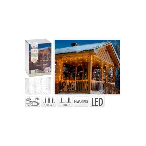 Ledkia Cortina de Guirnaldas LED Exterior 3m Flash Blanco Cálido 2700K