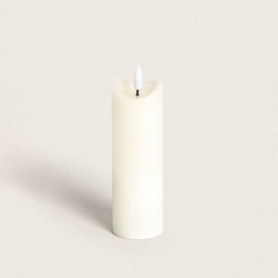 Ledkia Natural Wax LED Candle with Battery 15 cm Ivory