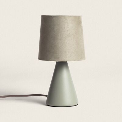 Lampe de table Ledkia en céramique Lena vert olive