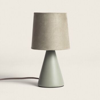 Lampe de table Ledkia en céramique Lena vert olive 1