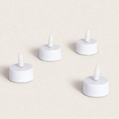 Ledkia Confezione da 4 Mini Candele LED con Batteria Dahun Bianco Caldo 2700K