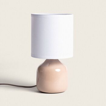 Lampe de table en céramique maya rose pastel Ledkia 1