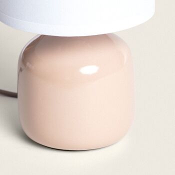 Lampe de table en céramique maya rose pastel Ledkia 2