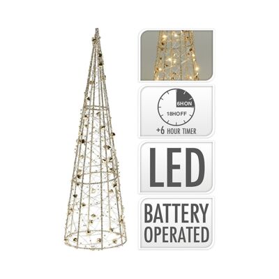 Ledkia LED-Weihnachtsbaum mit Batterie, 80 cm, Gylden, Warmweiß 2700 K