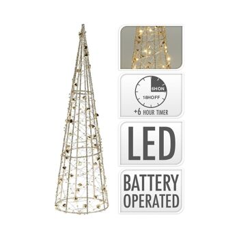 Ledkia Sapin de Noël LED avec Batterie 80 cm Gylden Blanc Chaud 2700K 1