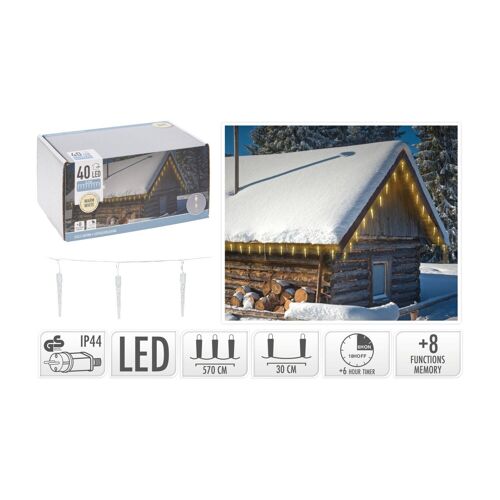 Ledkia Cadena de Luces LED Exterior Blanco Cálido 5.7m Blanco Cálido 2700K