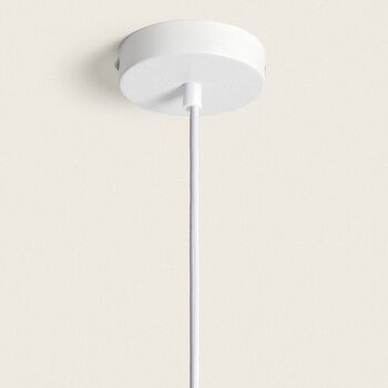 Lampe à Suspension Ledkia Métal et Tissu Yara Blanche 3