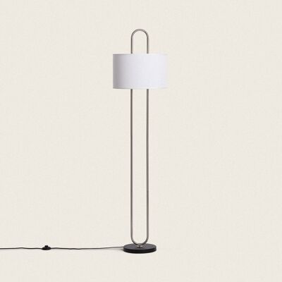 Ledkia Metal and Fabric Floor Lamp Duke White