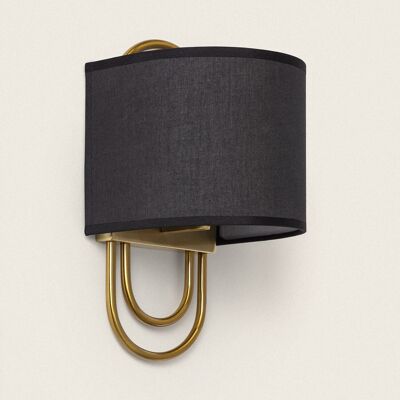 Ledkia Metal and Fabric Wall Lamp Olivia Black