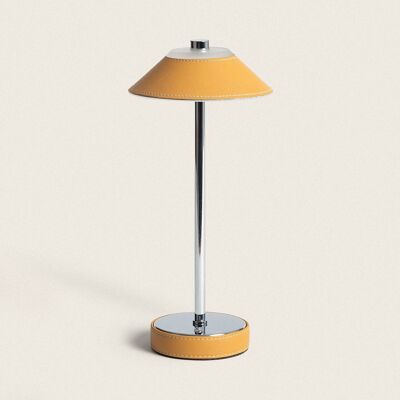 Ledkia 3W Portable Leather and Metal LED Table Lamp with Rechargeable USB Battery Limer Mustard