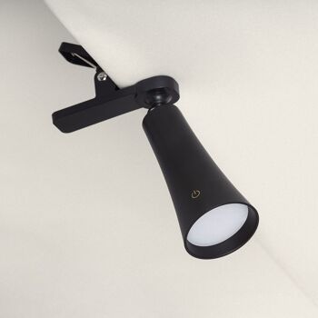 Ledkia Lampe de table LED portable en métal 3W avec batterie rechargeable USB Bysta Noir 3